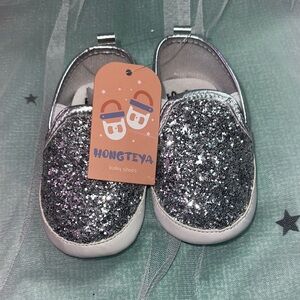 Silver Glitter Baby Shoes